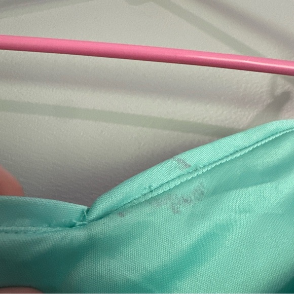 Y2K Teeze Me Dress Strapless Teal Sequined 2000s Lined Size 5 - Picture 6 of 7